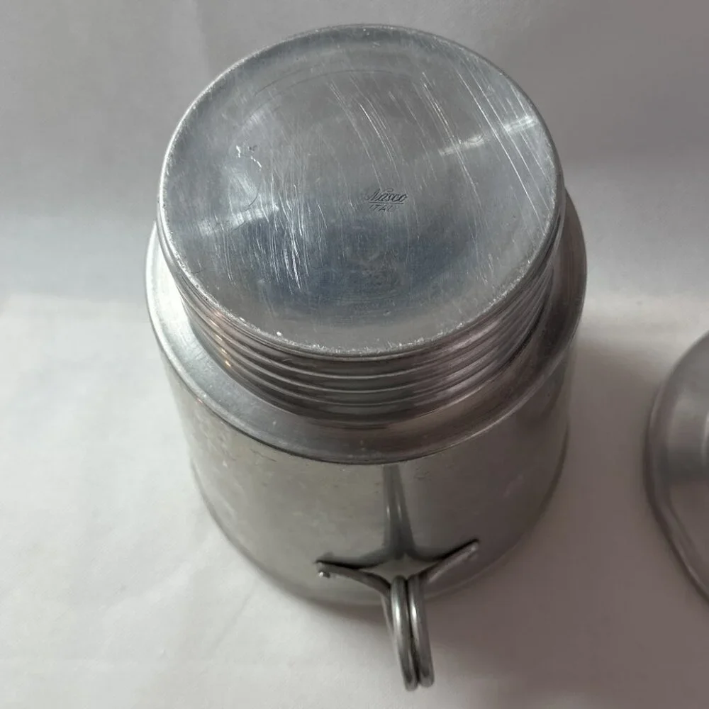Vintage Mid Century NASCO Aluminum Ice Bucket w/ Lid Made in Italy
